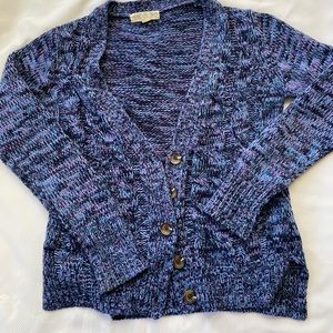 Fun purple and teal funfetti soft cardigan